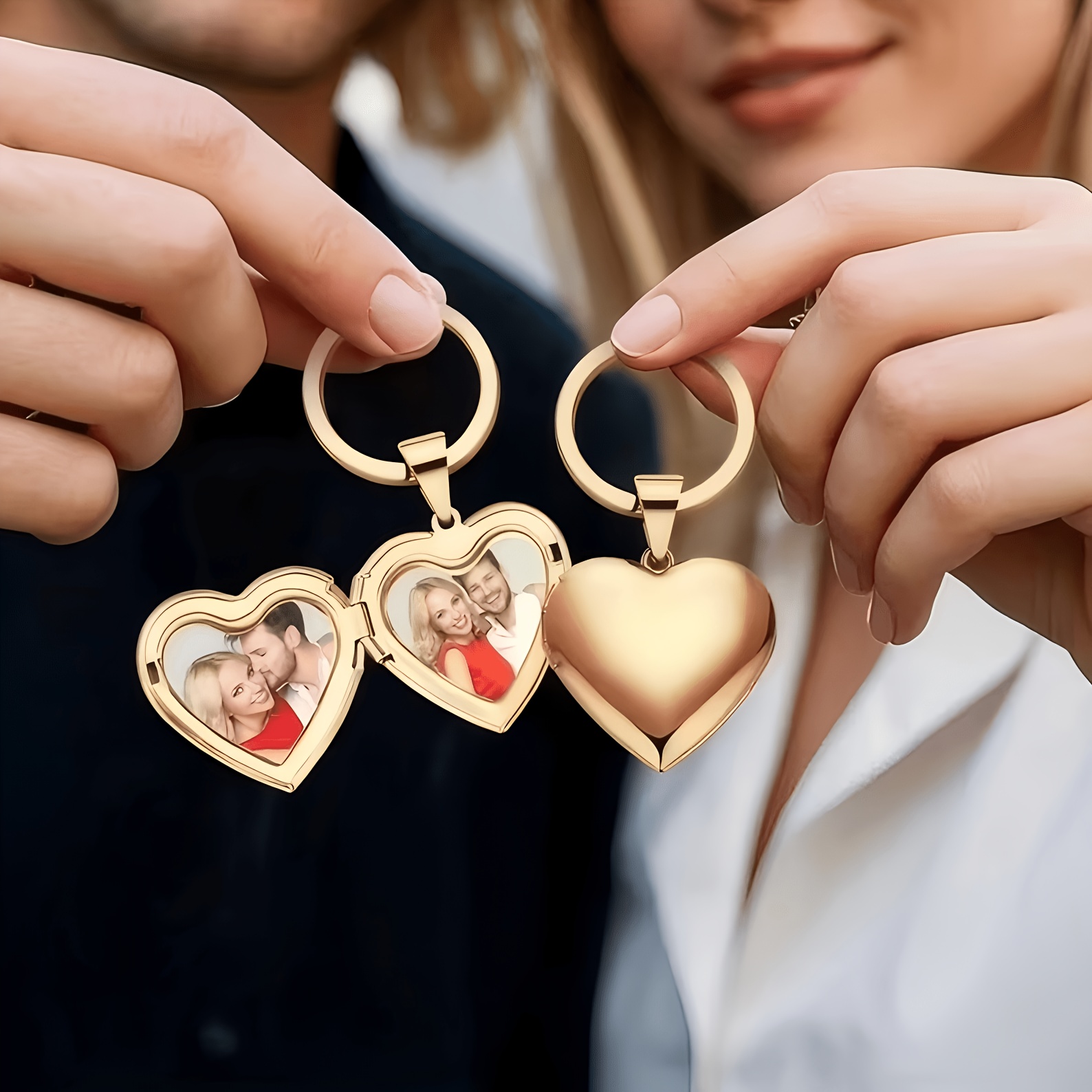 Initial Ring Custom - Porte-clés personnalisé avec cadre photo en