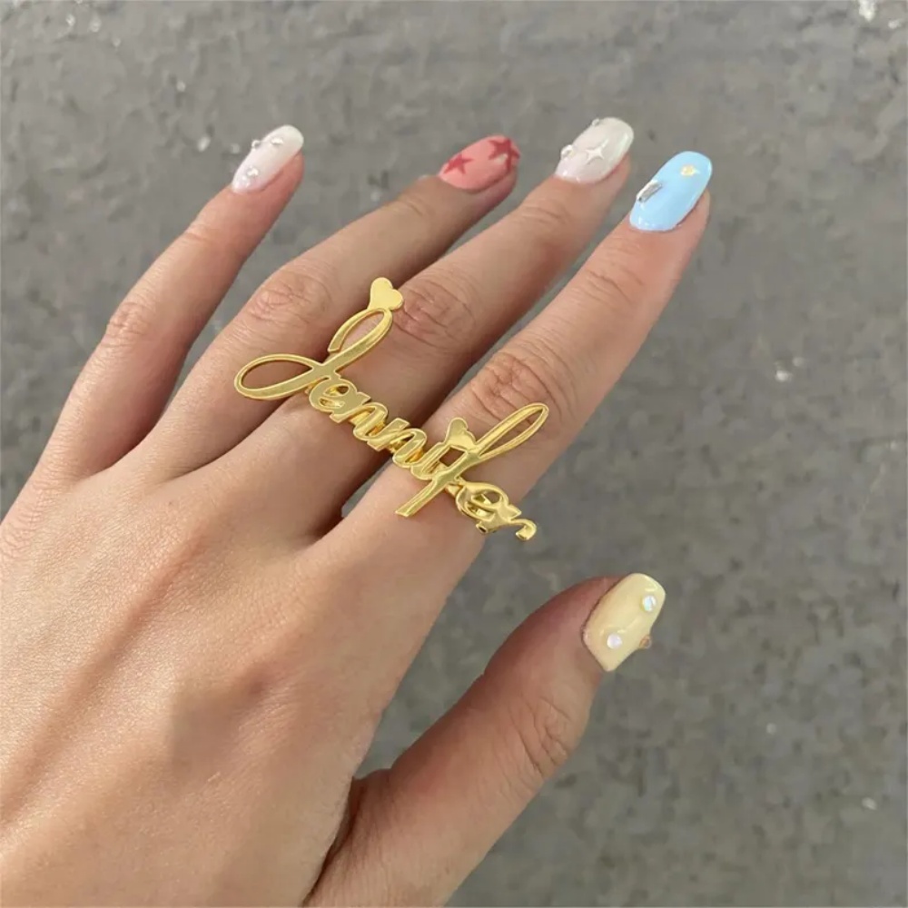 Initial Ring Custom - Bague personnalisée LeeChee à deux doigts