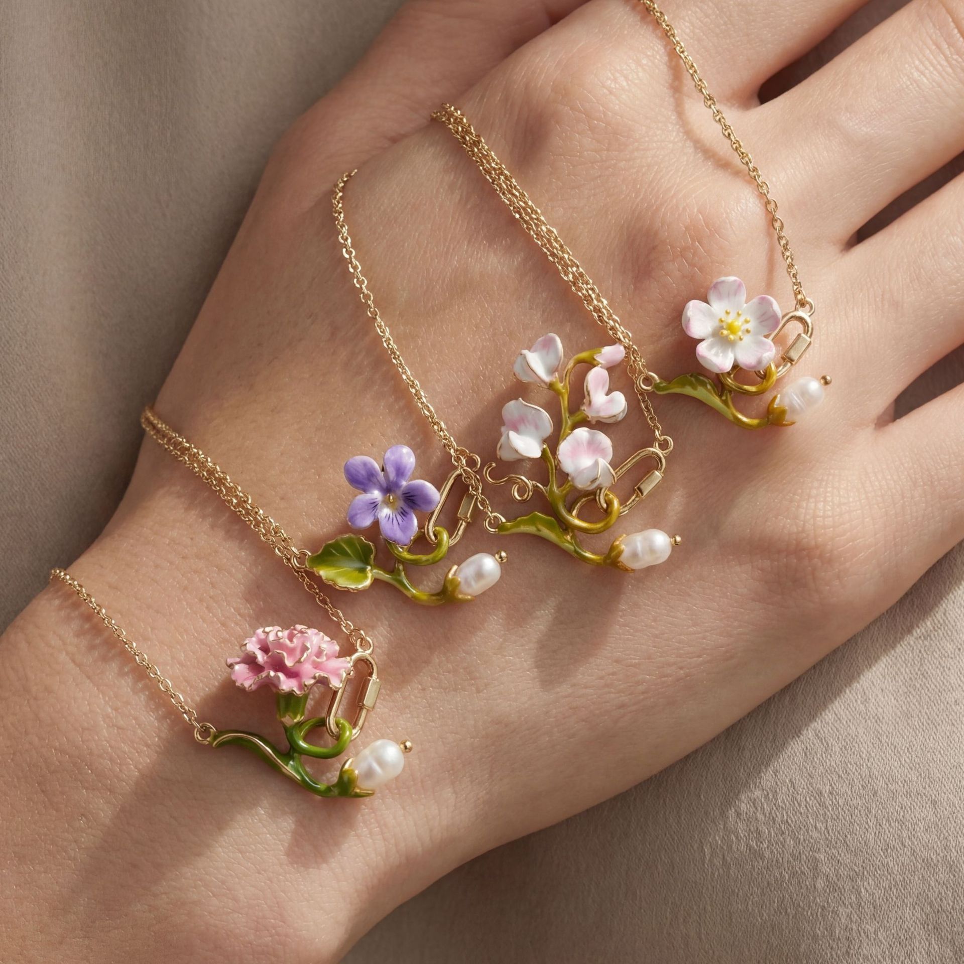 Collier fleur de naissance 12  - Birth Flower Necklace avis et prix
