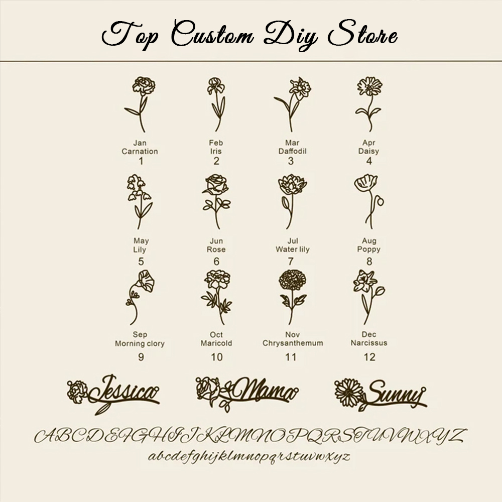 Collier personnalisé avec nom  - Birth Flower Necklace avis et prix