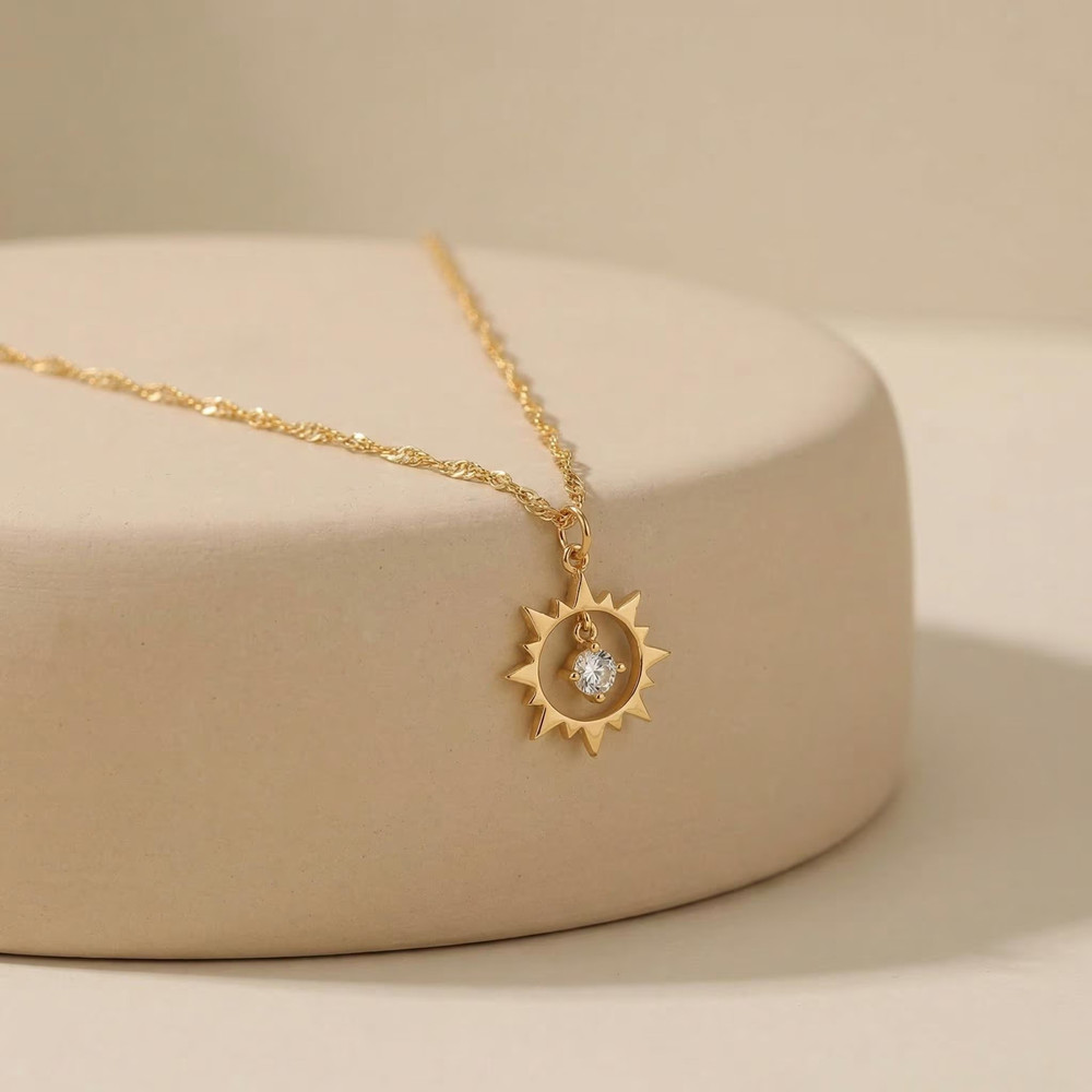 Collier soleil vintage personn - Birth Flower Necklace avis et prix